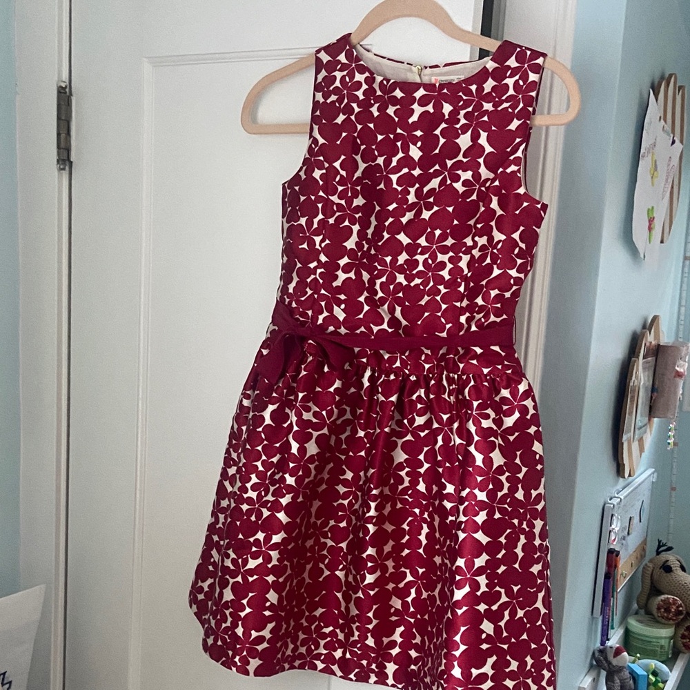 J.Crew Crewcuts Size 10 red hearts print flare dress.